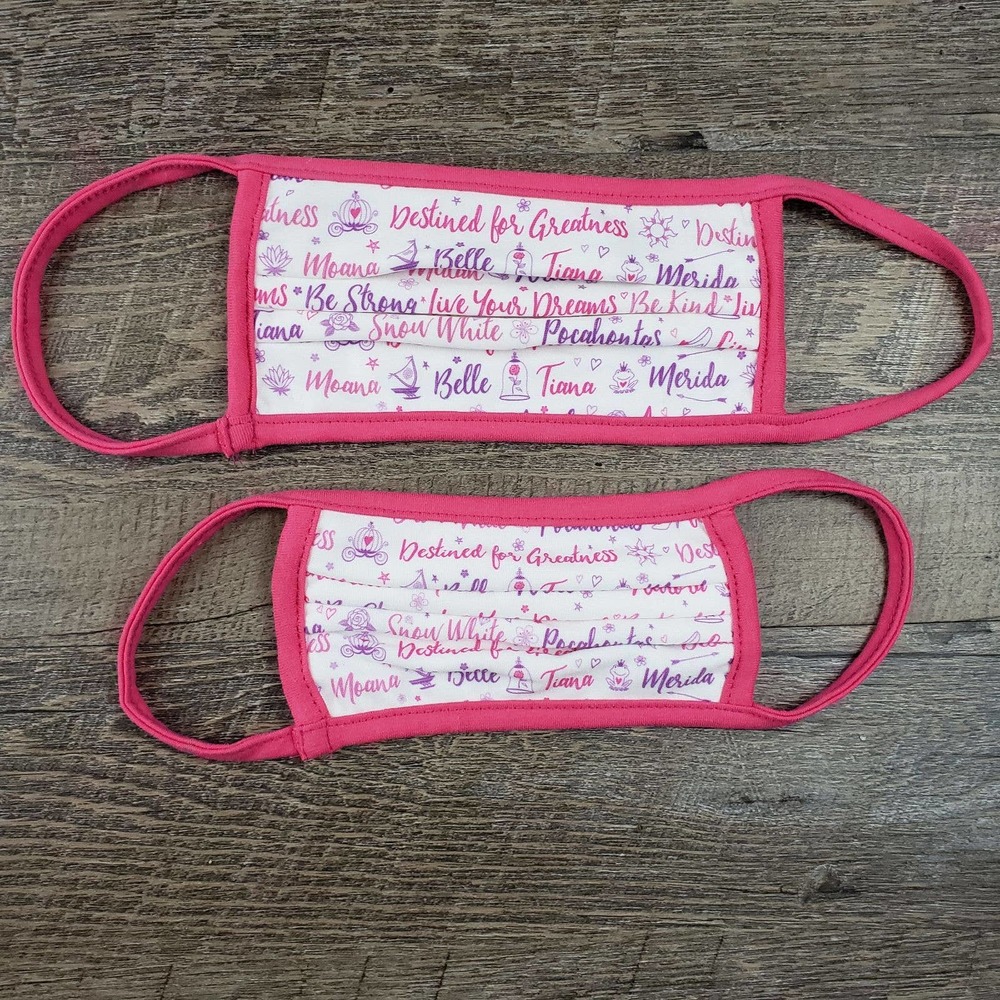 2 disney face mask princess